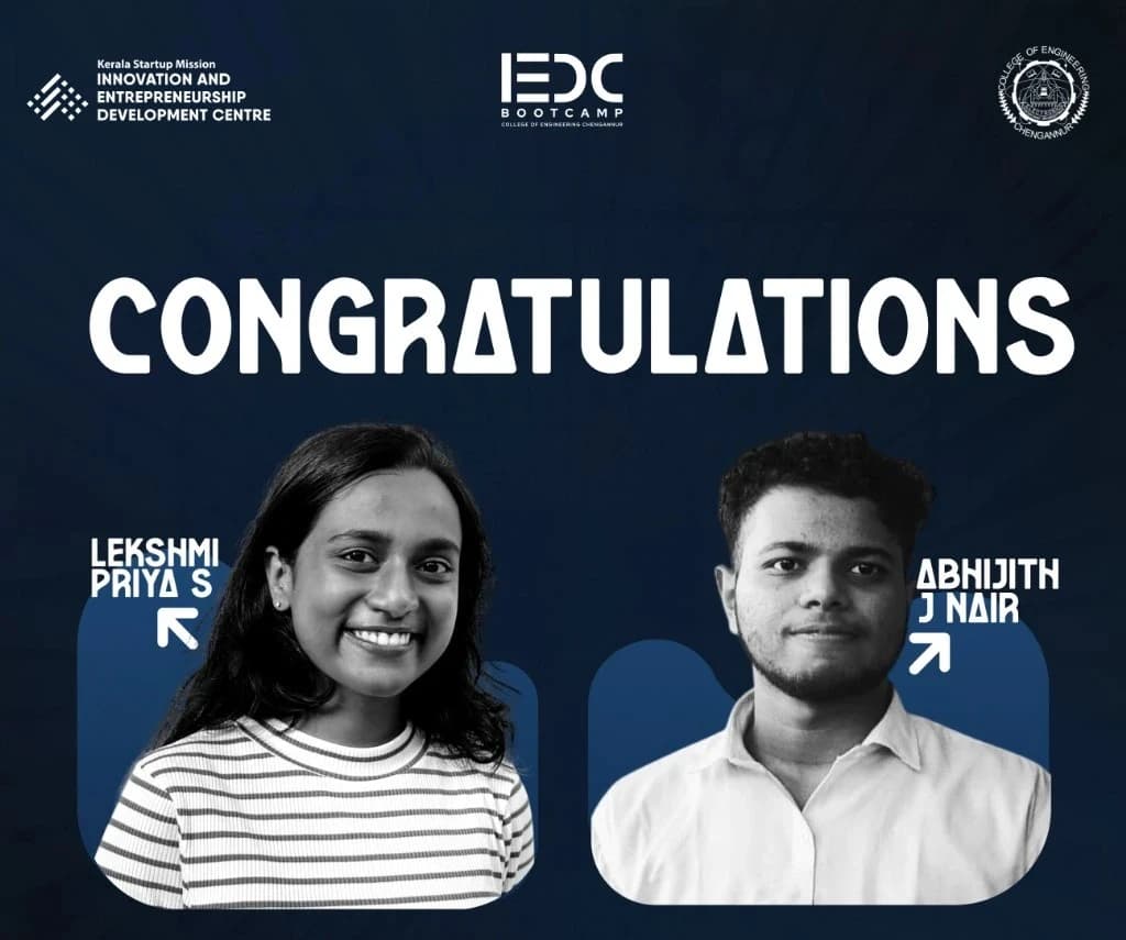 A New Journey Begins for Lekshmipriya S & Abhijith J Nair at IEDC NEST